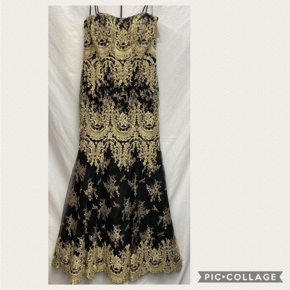 Ivonne D exclusively for Mon Cheri black and gold long gown - Picture 6 of 9
